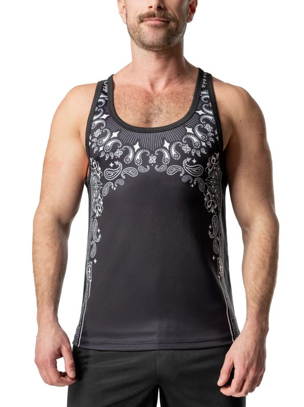 NASTY PIG HANK RACERBACK TANK TOP BLACK & WHITE