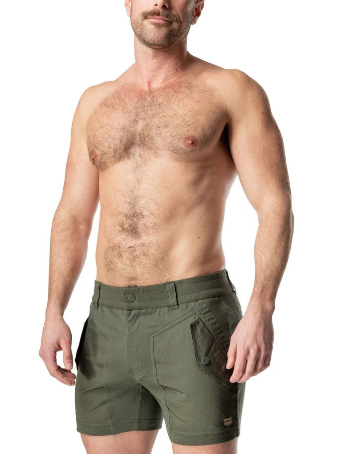 NASTY PIG TOPOGRAPHIC RUGBY SHORT ARMY GREEN, Size: SMALL