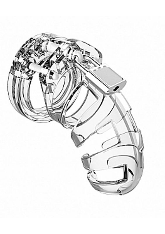 MAN CAGE MODEL 02 CHASTITY WITH LOCK  3.5" CLEAR