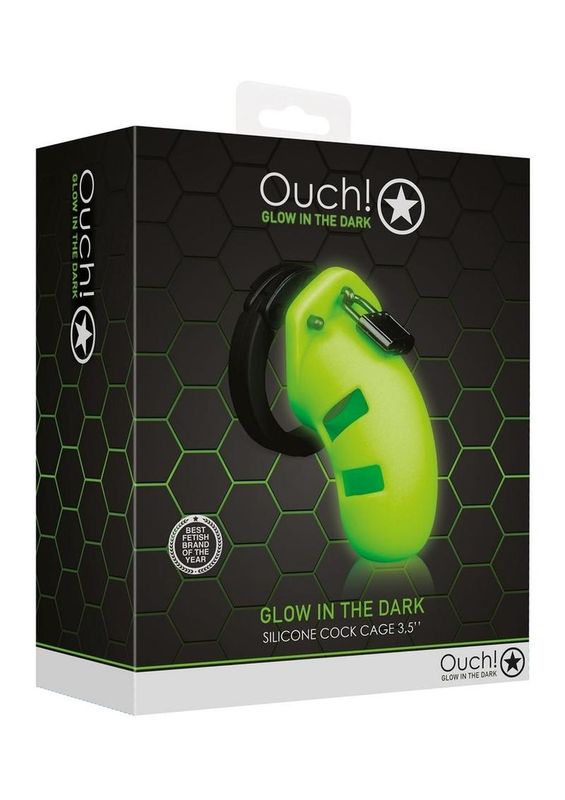 OUCH 3.5" MODEL 20 CHASTITY CAGE GLOW IN THE DARK