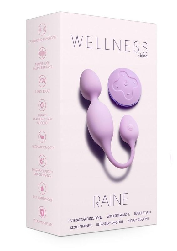 WELLNESS RAINE RECHARGEABLE VIBRATING KEGEL BALL WITH REMOTE