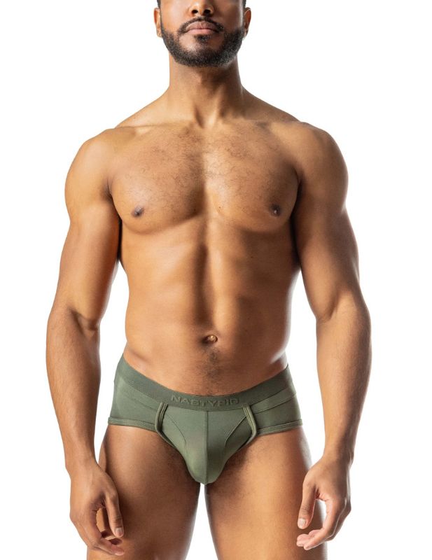 NASTY PIG INDULGE U-FRONT BRIEF ARMY GREEN