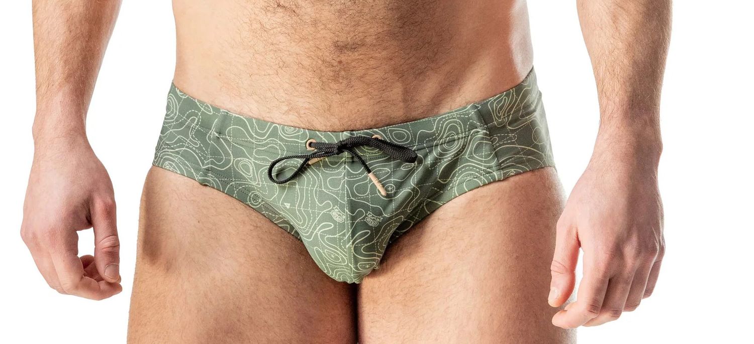 NASTY PIG TOPOGRAPHIC BIKINI ARMY GREEN, Size: SMALL