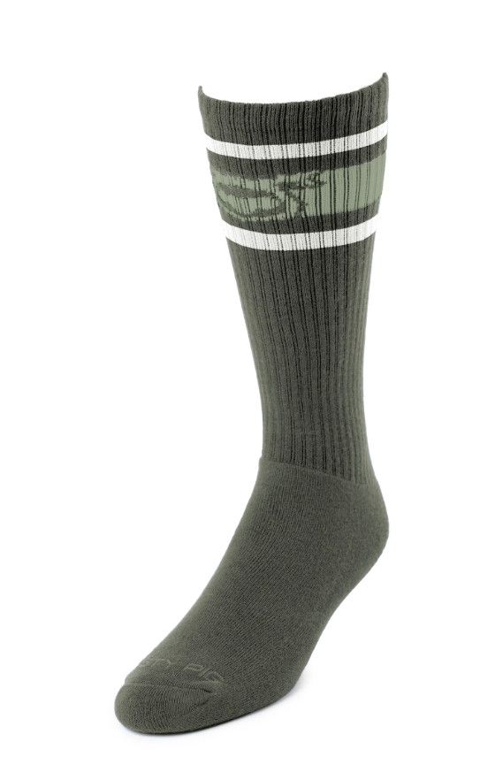 NASTY PIG HOOK'D UP SPORT SOCKS 3.0 ARMY GREEN/HEDGE GREEN/WHITE