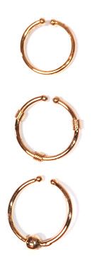 PIERCELESS EARRINGS (SET OF 3), Color: GOLD