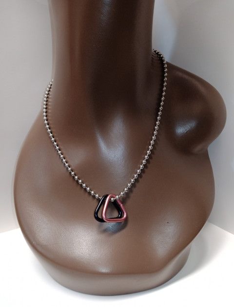 BLACK & PINK TRIANGLES NECKLACE