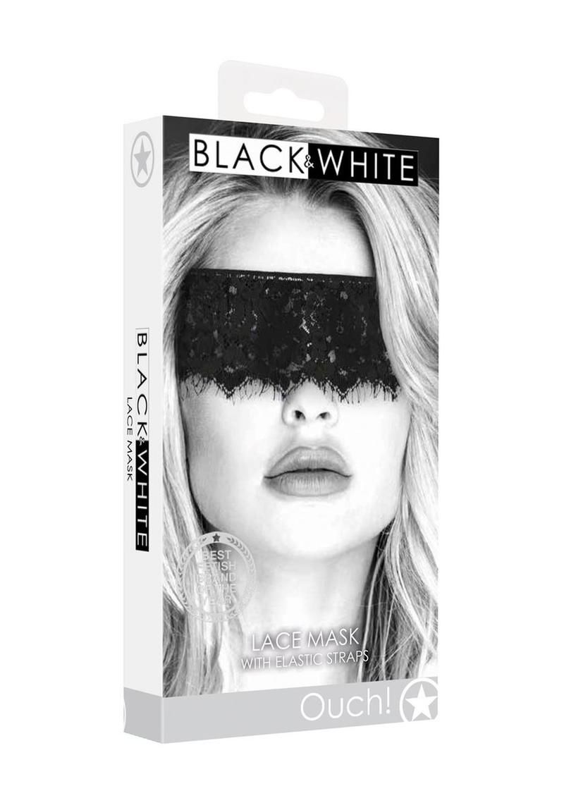 OUCH! BLACK LACE MASK WITH ELASTIC STRAPS