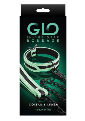GLO BONDAGE GLOW IN THE DARK COLLAR & LEASH (DISC.)