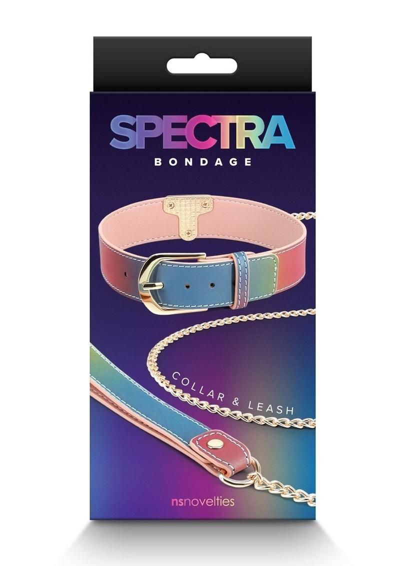 SPECTRA BONDAGE COLLAR & LEASH RAINBOW (DISC.)
