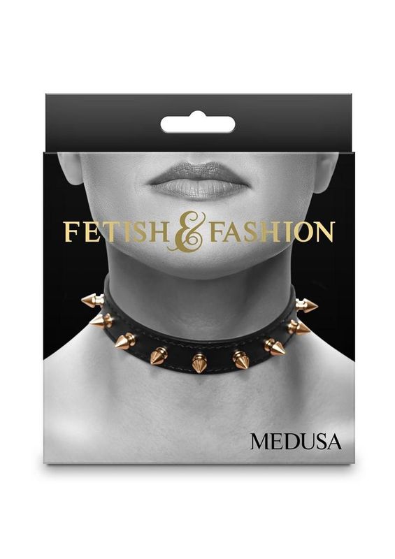 FETISH & FASHION BLACK & GOLD COLLAR