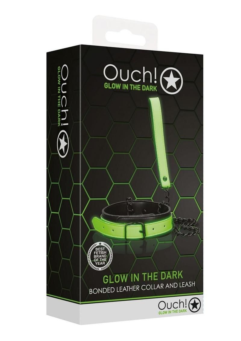 OUCH! COLLAR & LEASH GLOW IN THE DARK