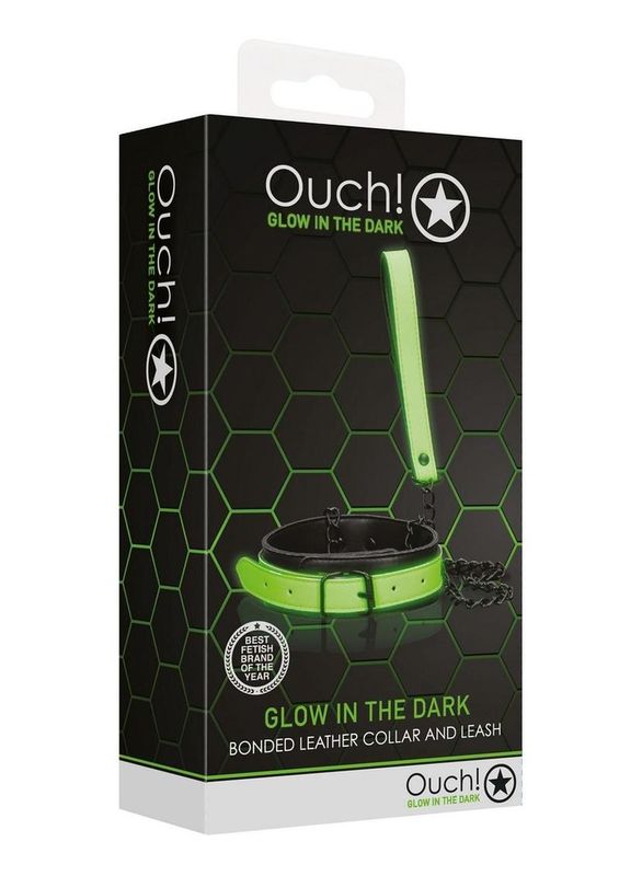 OUCH! COLLAR & LEASH GLOW IN THE DARK