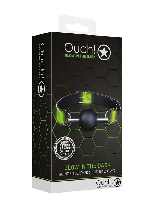 OUCH! SOLID BALL GAG GLOW IN THE DARK
