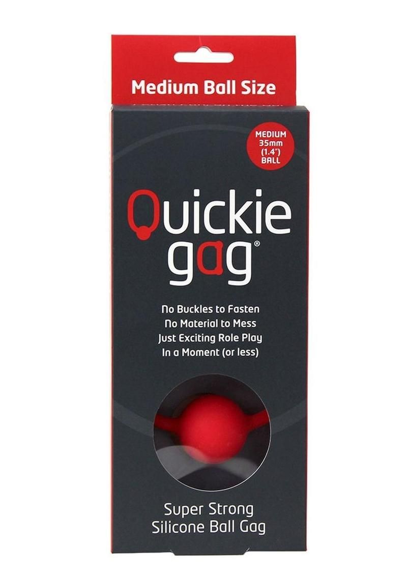QUICKIE GAG SILICONE BALL GAG RED, Size: MEDIUM