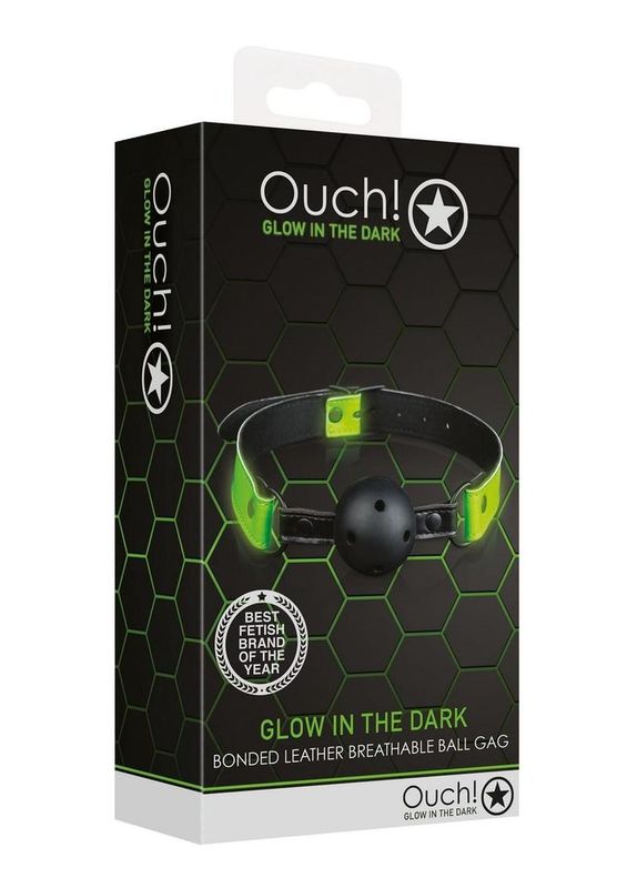 OUCH! BREATHABLE BALL GAG GLOW IN THE DARK