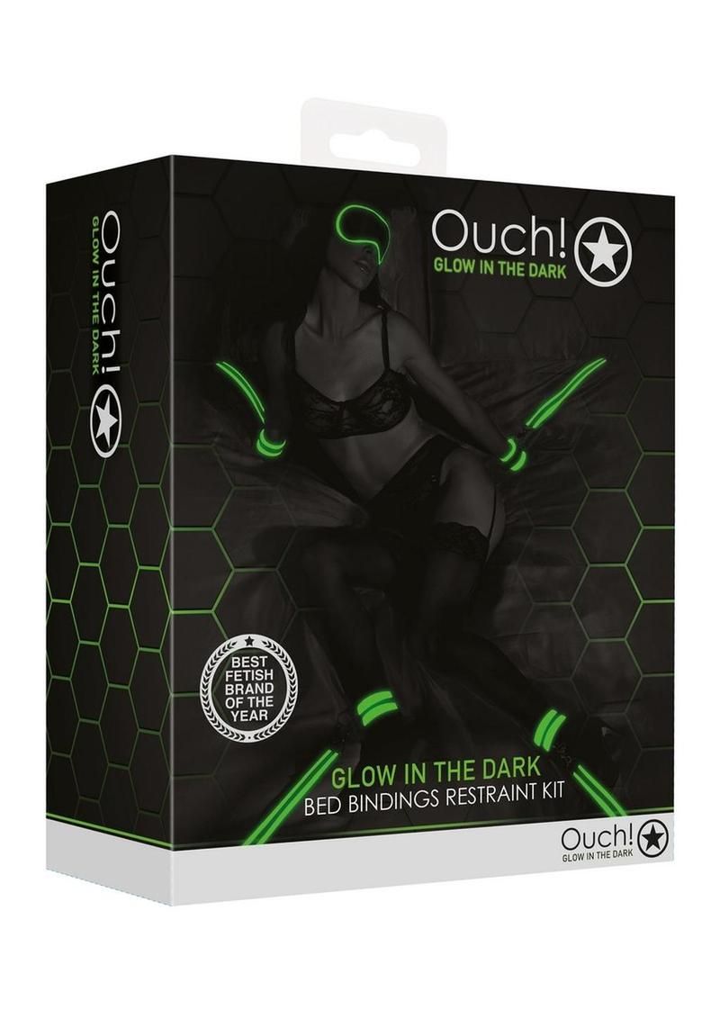 OUCH! BED BINDING RESTRAINT KIT GLOW IN THE DARK