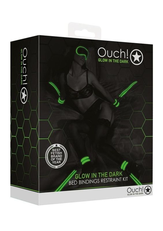 OUCH! BED BINDING RESTRAINT KIT GLOW IN THE DARK