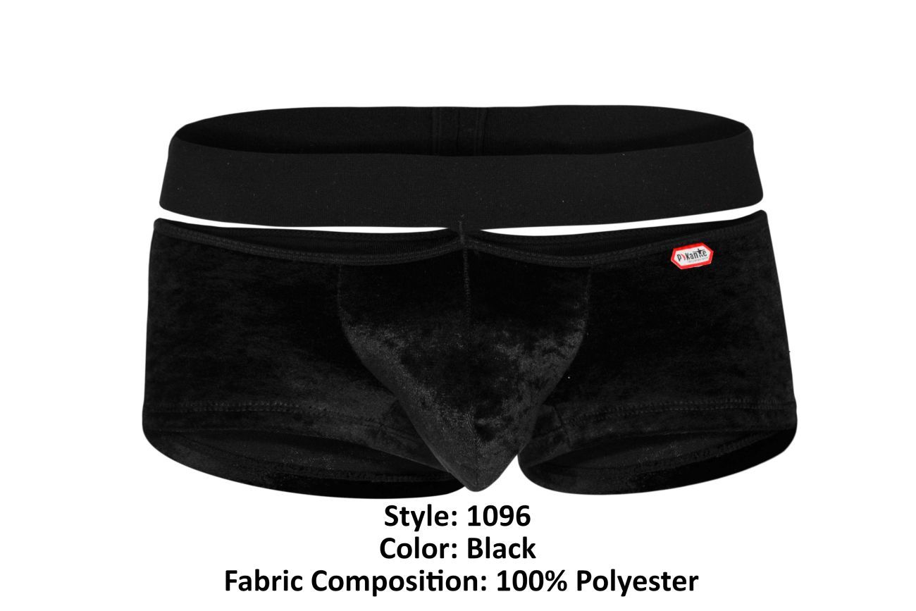PIKANTE CLANDESTINE VELVET TRUNKS BLACK, Size: SMALL