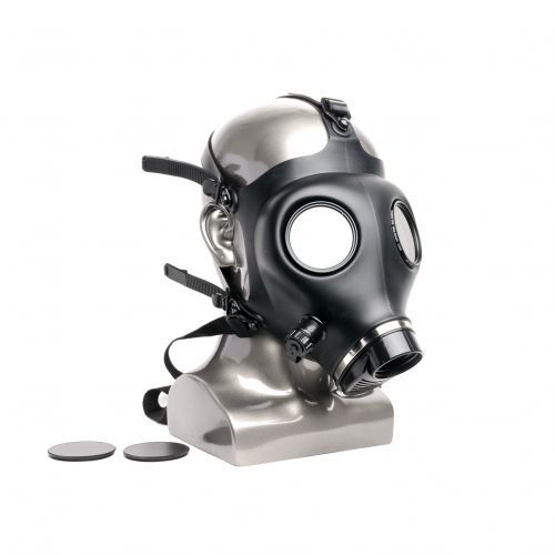DIMMABLE GAS MASK WITH BLACK METAL EYE CAPS