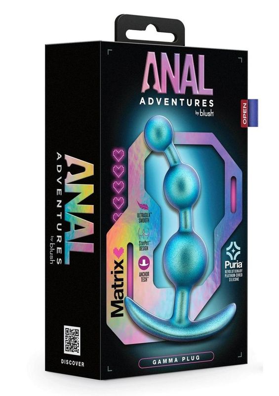 ANAL ADVENTURES MATRIX GAMMA SILICONE ANAL PLUG NEPTUNE TEAL