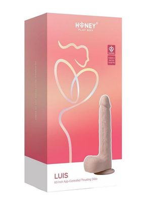 LUIS APP CONTROLLED REAL THRUSTING SILICONE DILDO 8.5" CARAMEL