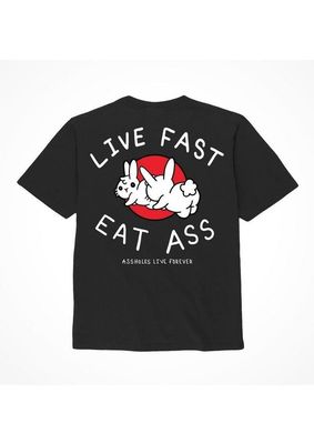 ASSHOLES LIVE FOREVER 'LIVE FAST EAT ASS' T-SHIRT BLACK ASSHOLES LIVE FOREVER 'LIVE FAST EAT ASS' T-SHIRT BLACK
