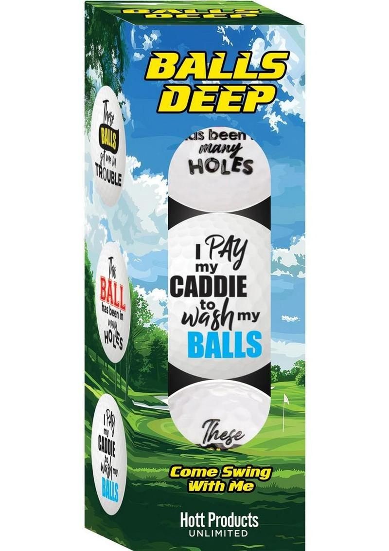BALLS DEEP FUNNY SLOGAN GOLF BALLS  3 PACK