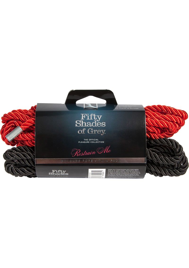 FIFTY SHADE OF GREY RESTRAIN ME BONDAGE ROPE 16' TWIN PACK