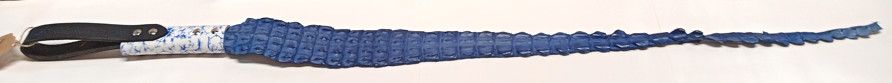 FETISH MAFIA BLUE CROC WHIP WITH BLUE PAISLEY HANDLE
