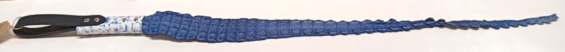 FETISH MAFIA BLUE CROC WHIP WITH BLUE PAISLEY HANDLE