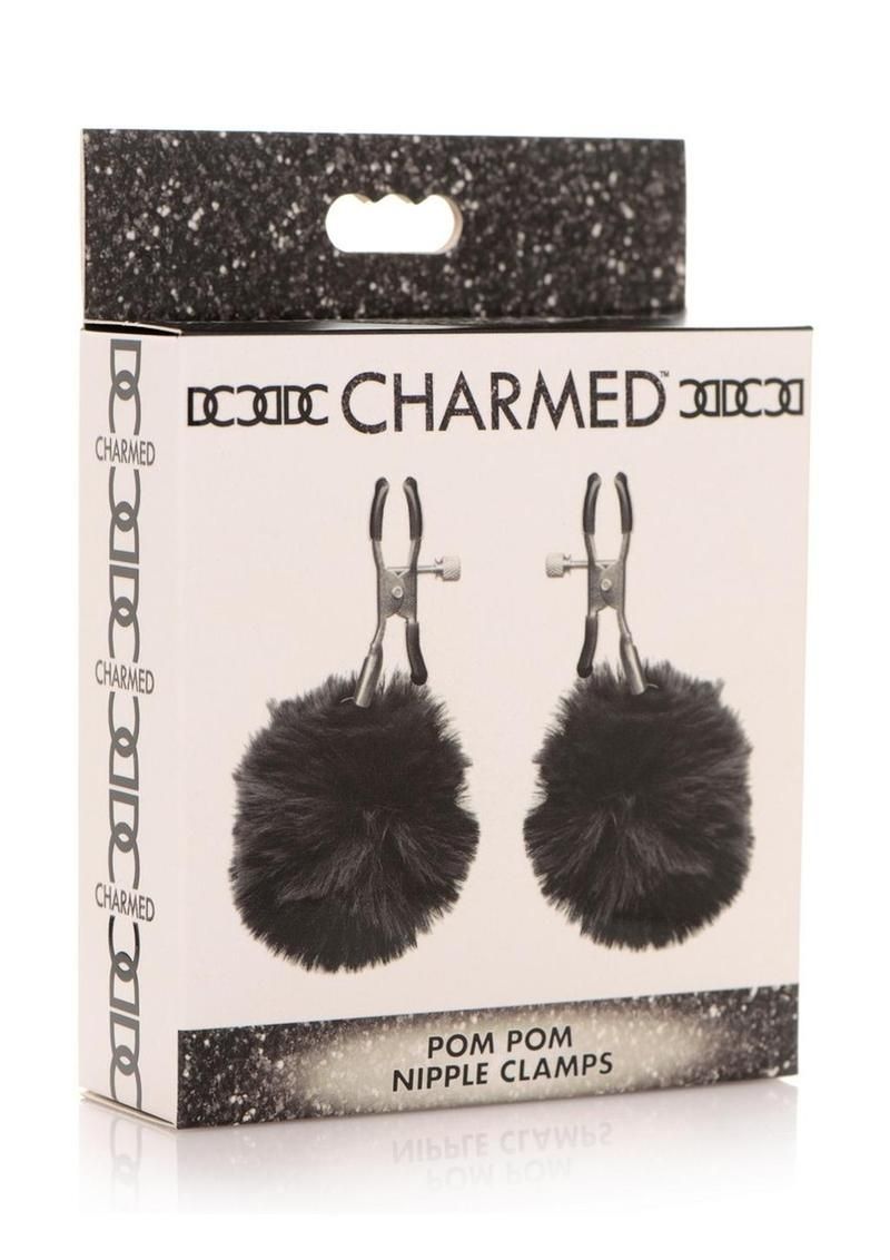 CHARMED POM POM NIPPLE CLAMPS, Color: BLACK