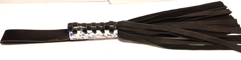 FETISH MAFIA 13" FLOGGER BLUE PAISLEY BLACK
