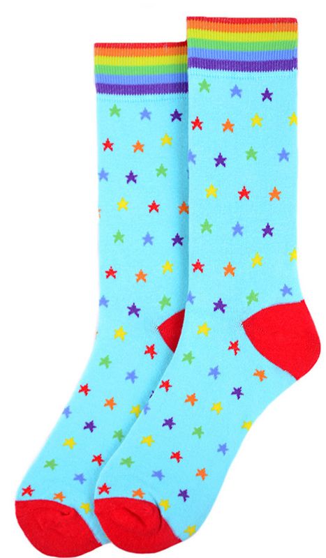RAINBOW STARS CREW SOCKS BLUE