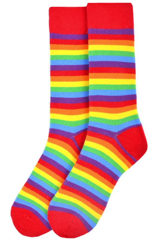 RAINBOW HORIZONTAL STRIPE CREW SOCKS