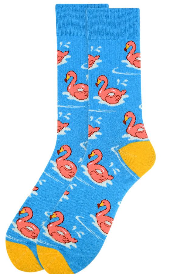 FLAMINGO SWIMMING CREW SOCKS BLUE
