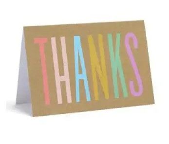"THANKS" BRIGHT THANK YOU CARDS 10 PACK