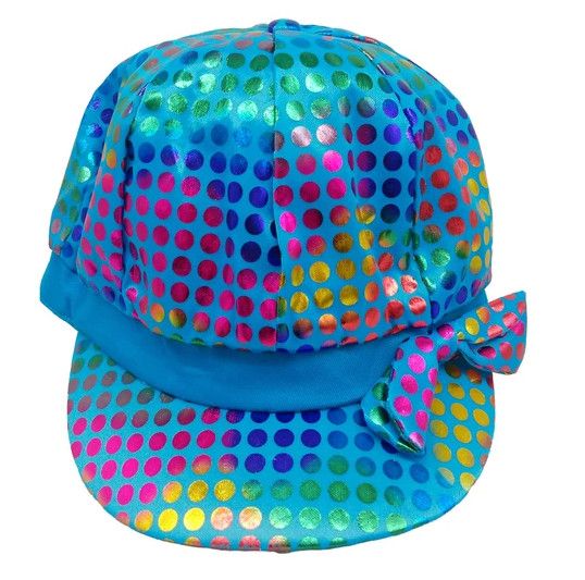 RAINBOW POLKA DOT CAP WITH BOW