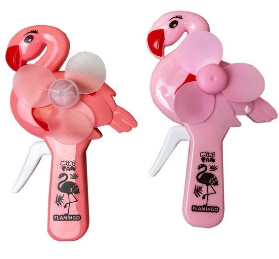 PINK FLAMINGO HANDHELD CRANK FAN