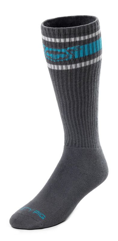 NASTY PIG HOOK'D UP SPORT SOCKS 3.0 LIGHT GREY/TEAL/WHITE