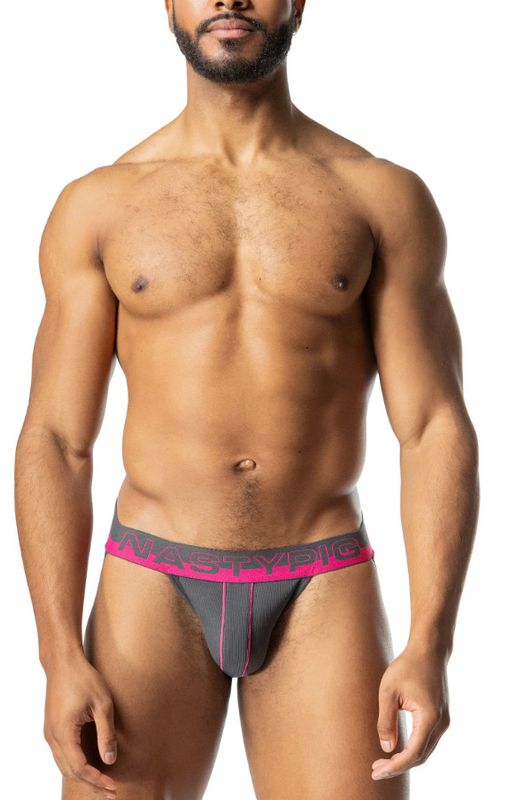 NASTY PIG NITRO JOCK STRAP MAGNET GREY & MIAMI PINK