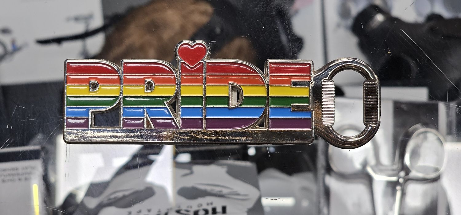 PRIDE WORD RAINBOW MAGNET BOTTLE OPENER