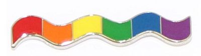 RAINBOW WAVY BAR LAPEL PIN