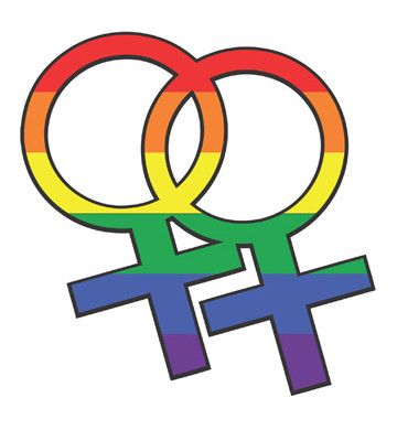 RAINBOW DOUBLE FEMALE LAPEL PIN