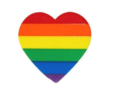 RAINBOW HEART STATIC CLING