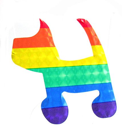 RAINBOW DOG REFLECTIVE STICKER