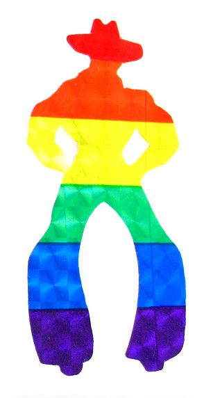 RAINBOW COWPERSON REFLECTIVE STICKER