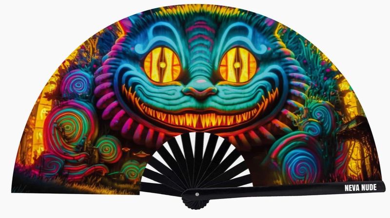 WE'RE ALL MAD HERE BLACKLIGHT CLAP FAN