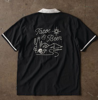 PYKNIC  TACOS & BEER CAUSAL BUTTON DOWN SHIRT