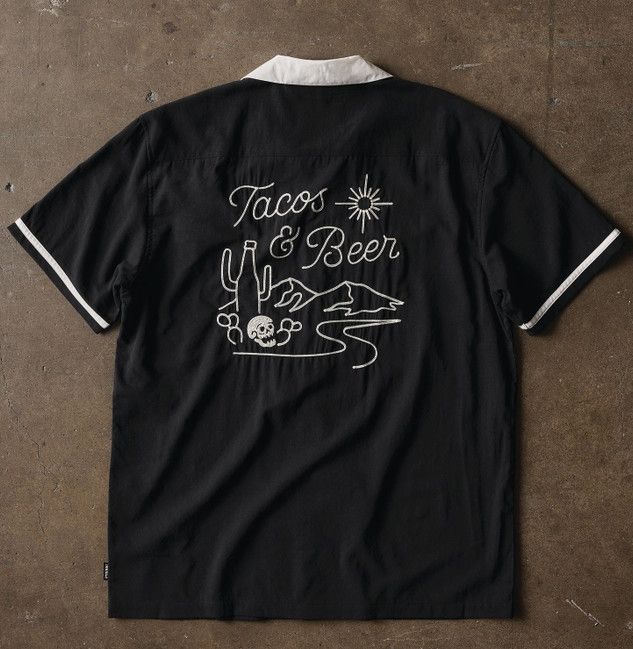 PYKNIC  TACOS & BEER CAUSAL BUTTON DOWN SHIRT