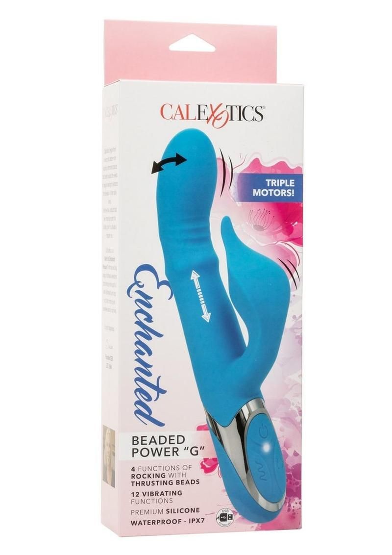 ENCHANTED BEADED POWER G RECHARGEABLE BLUE G-SPOT DUAL VIBRATOR